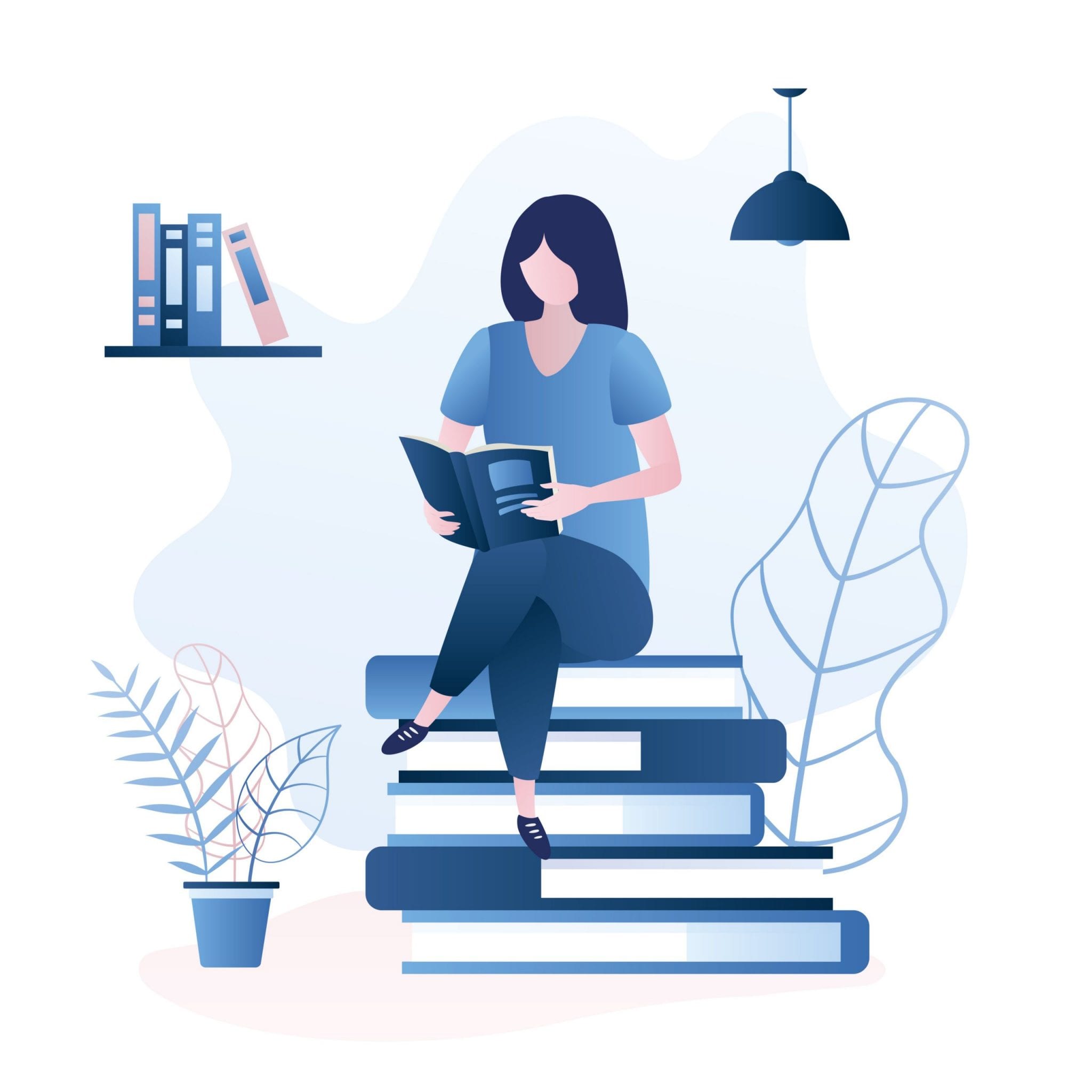 Женщина с книгой рисунок